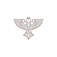 AI generated Horus mono line logo icon design template.Eagle, line, flat vector illustration.