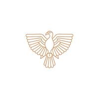 AI generated Horus mono line logo icon design template.Eagle, line, flat vector illustration.