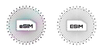 Embedded SIM components icon concept, eSIM, Embedded Universal Integrated Circuit Card vector