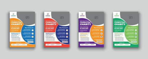 Charity organisation, nonprofit, ngo, donation, fundraising, commonality, flyer design and social banner Poster template vector