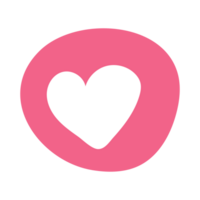 hand- getrokken kattebelletje harten, roze hart png