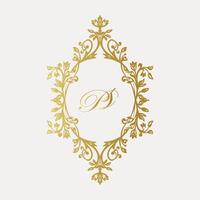 Wedding monogram design with PS inital. Monogram crest with intricate motif designs vector
