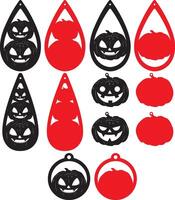 Pumpkin earrings, halloween earrings bundle, leather earring, earring for glowforge, laser cut earring, vector illustration file