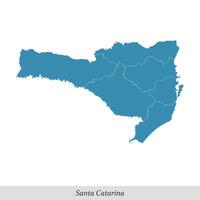 mapa de Papa Noel catarina es un estado de Brasil con mesorregiones vector