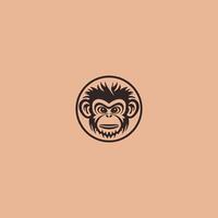 AI generated Monkey head logo templatevector vector