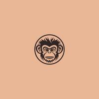 AI generated Monkey head logo templatevector vector