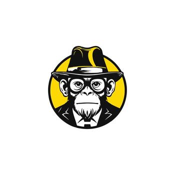 ai generado mono cabeza logo vector de plantilla