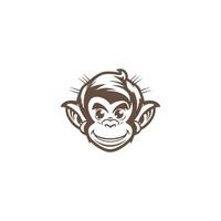 AI generated Monkey head logo templatevector vector