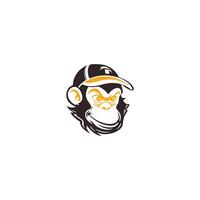 AI generated Monkey head logo templatevector vector