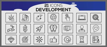 seo y desarrollo íconos conjunto web diseño íconos conjunto sencillo conjunto seo y desarrollo línea íconos vector