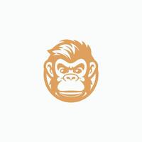 AI generated Monkey head logo templatevector vector