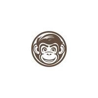 AI generated Monkey head logo templatevector vector