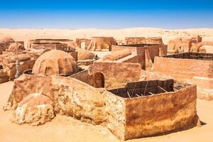 Buildings in Ong Jemel, Tunisia. Ong Jemel is a place near Tozeur, where the movies Star wars photo