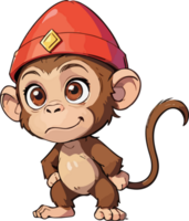 AI generated Cute Monkey wear Hat Costume Image png