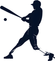 AI generated Silhouette icon of a baseball player. png