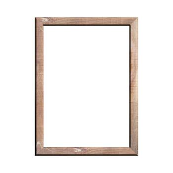 wooden frame with isolated white background. front view of classic wooden frame. for A4 image or text. photo