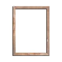 wooden frame with isolated white background. front view of classic wooden frame. for A4 image or text. photo