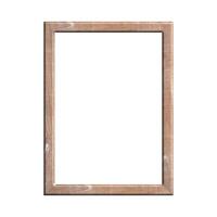 wooden frame with isolated white background. front view of classic wooden frame. for A4 image or text. photo