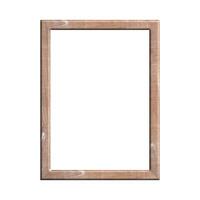 wooden frame with isolated white background. front view of classic wooden frame. for A4 image or text. photo