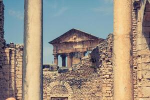 dougga, romano restos un la unesco mundo patrimonio sitio en Túnez foto