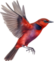 AI generated Watercolor painting of crimson chat bird. png