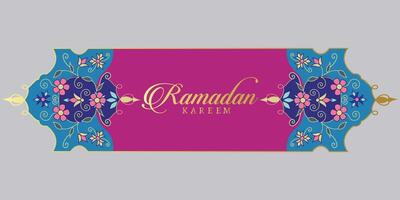 Intricate Turkish text border with Ramadan Kareem text vector