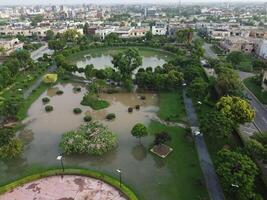 Aerial view of residential are  on 2024-07-22 in Lahore, Pakistan photo