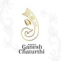 lord ganesha card for hindu festival ganesh chaturthi vector