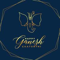 dorado señor ganesha diseño para hindú festival ganesh chaturthi vector