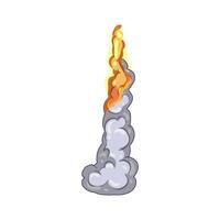 flame rocket launch smoke cartoon vector illustration