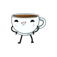 vintage coffee mug character cartoon vector illustration