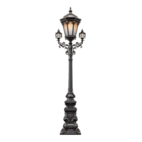 AI generated Vintage lamp post png isolated on transparent background