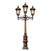 AI generated Vintage lamp post png isolated on transparent background