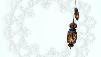 Ramadan lantern with animated white background loop video