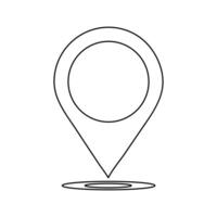 Continuous one line drawing of map point.GPS,Web concept.Map point isolated on a white background. Vector illustration.