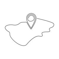 Continuous one line drawing of map point.GPS,Web concept.Map point isolated on a white background. Vector illustration.