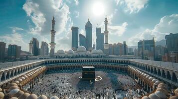 ai generado foto de la meca, kaaba el santísimo sitio de islam