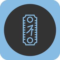 Spring Festival Couplets Linear Round Icon vector