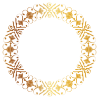 Aztec golden circle frame of crooked leaves. Seamless with hooks or threads. similar to the Greek keyboard Also called stepfred design or Xicalcoliuhqui png