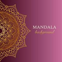 Vector luxury ornamental indian mandala design background in gold color