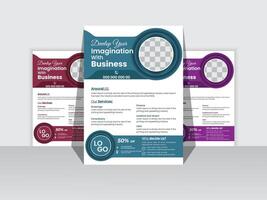 Corporate Business Flyer Design Template Free ,A4 size with bleed. vector