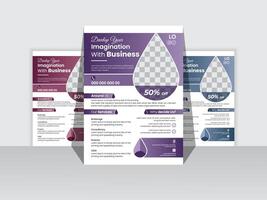 Corporate Business Flyer Design Template Free ,A4 size with bleed. vector