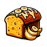 AI generated graphics tasty healthy banana bread png