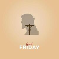 good friday poster, social media post, vector cross, Three Crosses on flat good friday Jesus Christ crucified,