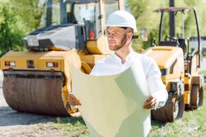 engineering construction company, is building a new road Working photo