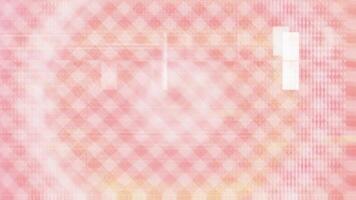 a pink and white checkered background with a clock video