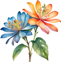 AI generated Watercolor painting of Palash flower. png