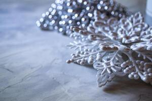 A white snowflake. Christmas descor. Christmas background. photo