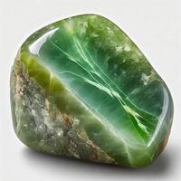 AI generated large raw jade isolated on a white gray background photo