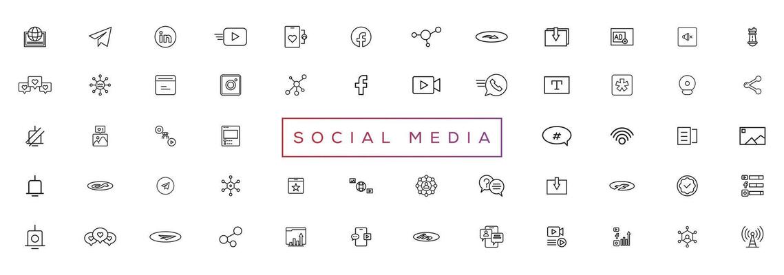 Facebook, twitter, instagram, youtube, snapchat, pinterest, whatsap, linkedin, periscope, vimeo - Collection of popular social media logo. Social media icons. Realistic set